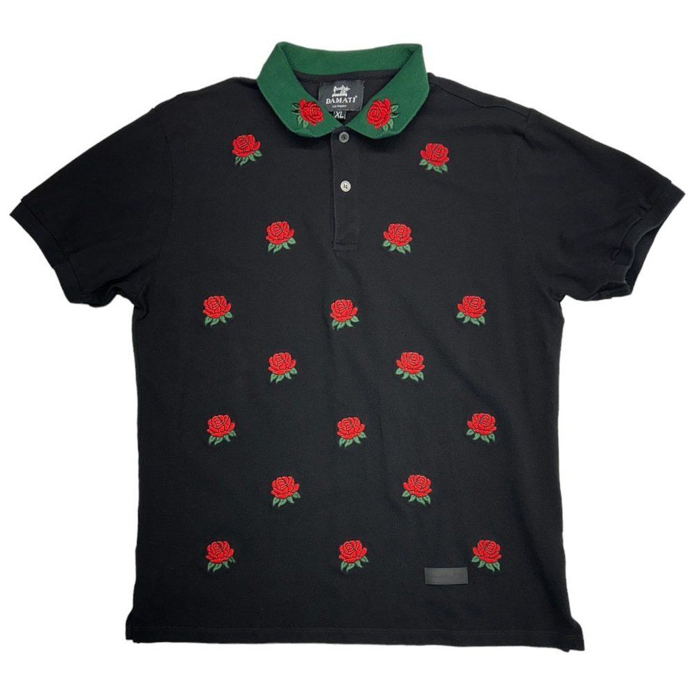 Damati Mini Roses Pique Polo (XL) - Picture 1 of 7